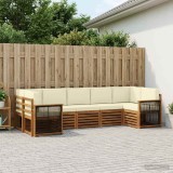 Cumpara ieftin Set de canapele de exterior 7 buc. 7-Locuri Natural si Crem