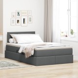 Cumpara ieftin Pat cu LED si saltea Gri inchis 120 x 200 cm Tesatura