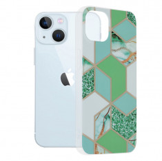 Husa pentru iPhone 13 - Techsuit Marble Series - Green Hex foto