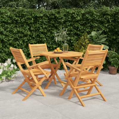 vidaXL Set masă pentru grădină, lemn masiv de tec, 5 piese 3155032 foto