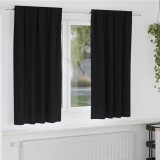 vidaXL Perdele cu perdele 2 pcs Negru Poliester