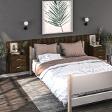 vidaXL Noptiere de perete, 2 buc., stejar fumuriu 816959