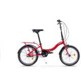 Bicicleta Pegas Camping 20 inch, Aluminiu 3S Rosu Alb