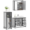 VidaXL Set mobilier de baie, 3 piese, gri sonoma, lemn prelucrat 3300963
