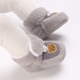 Cizmulite gri imblanite pentru bebelusi - Ursulet (Marime Disponibila: 3-6 luni