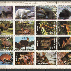 Umm Al Qiwain 1972 Mi 1130/45 bloc MNH - Animale (II)