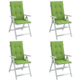 vidaXL Perne scaun spătar &icirc;nalt 4 buc. melanj verde 120x50x4 cm textil