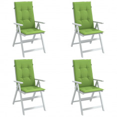 vidaXL Perne scaun spătar înalt 4 buc. melanj verde 120x50x4 cm textil