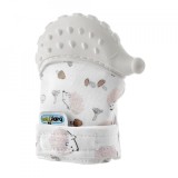 Manusa Bebe Dentitie BabyJem Scratch Gloves Alb - Silicon BPA-Free, Sunet, Velcro, 3 luni+