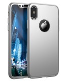 Husa Full Cover (fata + spate) pentru Apple iPhone X, Silver