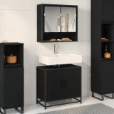 Cumpara ieftin Set de mobilier pentru baie 2 buc. Stejar Negru 65 x 33 x 60 cm
