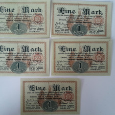 Notgeld Germania Reich eine Mark Detmold 1918 bancnote bani vechi