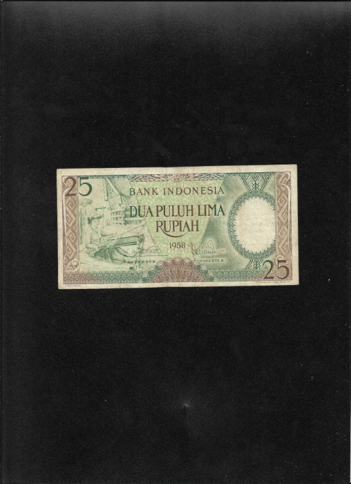 Rar! Indonezia 25 rupii rupiah 1958 seria060115