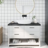 vidaXL Blat de baie, gri &icirc;nchis, 120x40x(2-6) cm, lemn masiv tratat