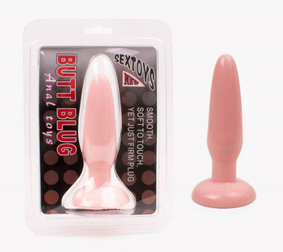 Butt Plug Anal Toys Flesh - Dop Anal din TPR Roz, 13,5 cm foto