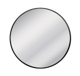Oglinda rotunda perete rama aluminiu negru 50 cm