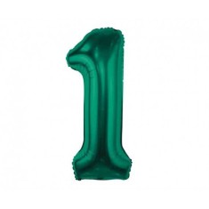 Balon Folie Cifra 1 Verde Inchis - 85 cm foto