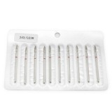 Set de 5 unități: Capăt de freză de diamant pentru cuticule, flacără, br&acirc;u roșu, 243/023R