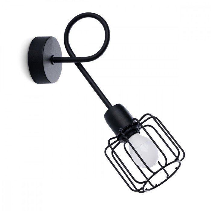 Lampă De Perete Beluci Negru Oțel 1 Bec Cu Tuburi Modern De Interior