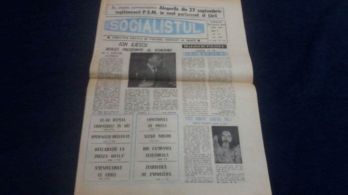 ZIARUL SOCIALISTUL NR 24 OCTOMBRIE 1992 ION ILIESCU REALES PRESEDINTE