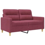 Cumpara ieftin Canapea cu 2 locuri, rosu vin, 120 cm, material textil