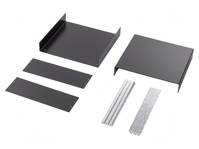 Carcasă aluminiu neagră - dimensiuni 260mm x 250mm x 90mm