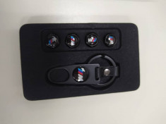 Set 4 capacele de ventil pentru anvelope auto +breloc Bmw M foto