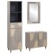 Set dulap baie 3 buc. Gri Lemn de mango solid - 1