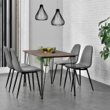 Scaune design Brasov set 2 buc tesatura gri [en.casa] HausGarden Leisure, [en.casa]