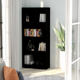 Bibliotecă cu 4 rafturi, negru, 60 x 24 x 142 cm, PAL, vidaXL