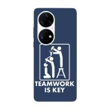 Husa compatibila cu Huawei Nova Y70 model Teamwork is key, Silicon, TPU, Viceversa, Transparent, Carcasa
