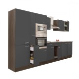Mobilier de bucătărie Yorki 360, cu corp din stejar Yorki, fațadă antracit cu finisaj satinat, cu dulap cu rafturi, fără blat de lucru