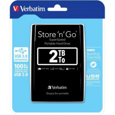 Hard Disk portabil Verbatim Store 'n' Go 2TB, USB 3.0, 2.5inch