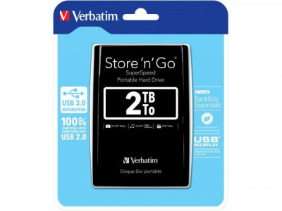 Hard Disk portabil Verbatim Store &amp;#039;n&amp;#039; Go 2TB, USB 3.0, 2.5inch foto