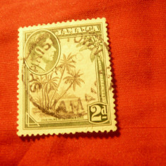 Timbru Jamaica 1944 Rege George VI -Peisaj , val.2p stampilat