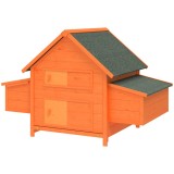 PawHut Coteț pentru Găini de Grădină din lemn de Brad, lemn verde, 160x98.5x107cm | Aosom Romania