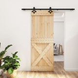 VidaXL Ușă glisantă cu set de feronerie 80x210 cm, lemn masiv de pin