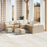 Cumpara ieftin Set de canapele pentru grădină cu pernă 13 pcs Bej Rattan poli