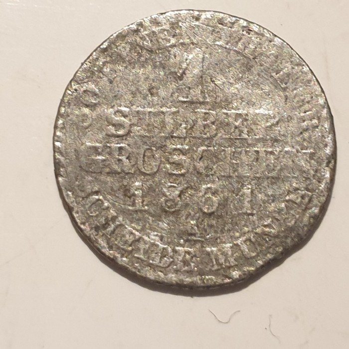 Germania Prusia 1 groschen 1861 argint William