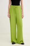 Joseph Ribkoff pantaloni femei, culoarea verde, lat, high waist, 251185