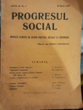 Revista PROGRESUL SOCIAL anul II, No. 5, 20 mai 1933