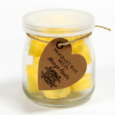 Pachet 6 borcane Ceara parfumata de soia – 16 inimioara – Fructe de Mango, 300 grame (copiază)