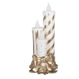 Cumpara ieftin Lumanari decorative polirasina alba aurie cu led 19x16x41 cm