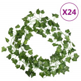 Ghirlande de iedera artificiala, 24 buc., verde, 200 cm GartenMobel Dekor, vidaXL