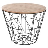 Masuta cafea rotunda Atmosphera Kumi, 38x30 cm, negru Household NewTrend