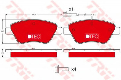 Set placute frana,frana disc CITROEN NEMO caroserie (AA) (2008 - 2016) TRW GDB1482DTE foto