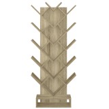 Cumpara ieftin Biblioteca mdf stejar maro gri Vevey 59x21.6x150 cm