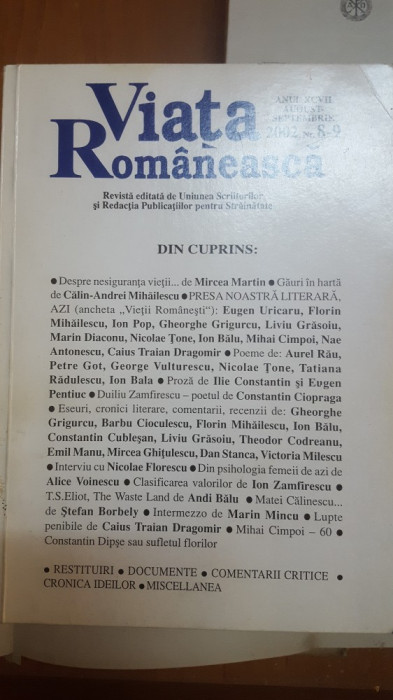 Revista Viața Rom&acirc;nească, anul XCVII Nr. 8-9, 2002 028