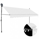 VidaXL Copertină retractabilă manual cu LED, crem, 350 cm