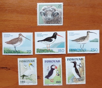 FOROYAR/FERO(Teritoriu Danez)-&amp;#039;&amp;#039;FAUNA-PASARI ,ETC&amp;#039;&amp;#039;-7val.-MNH-NESTAMP foto